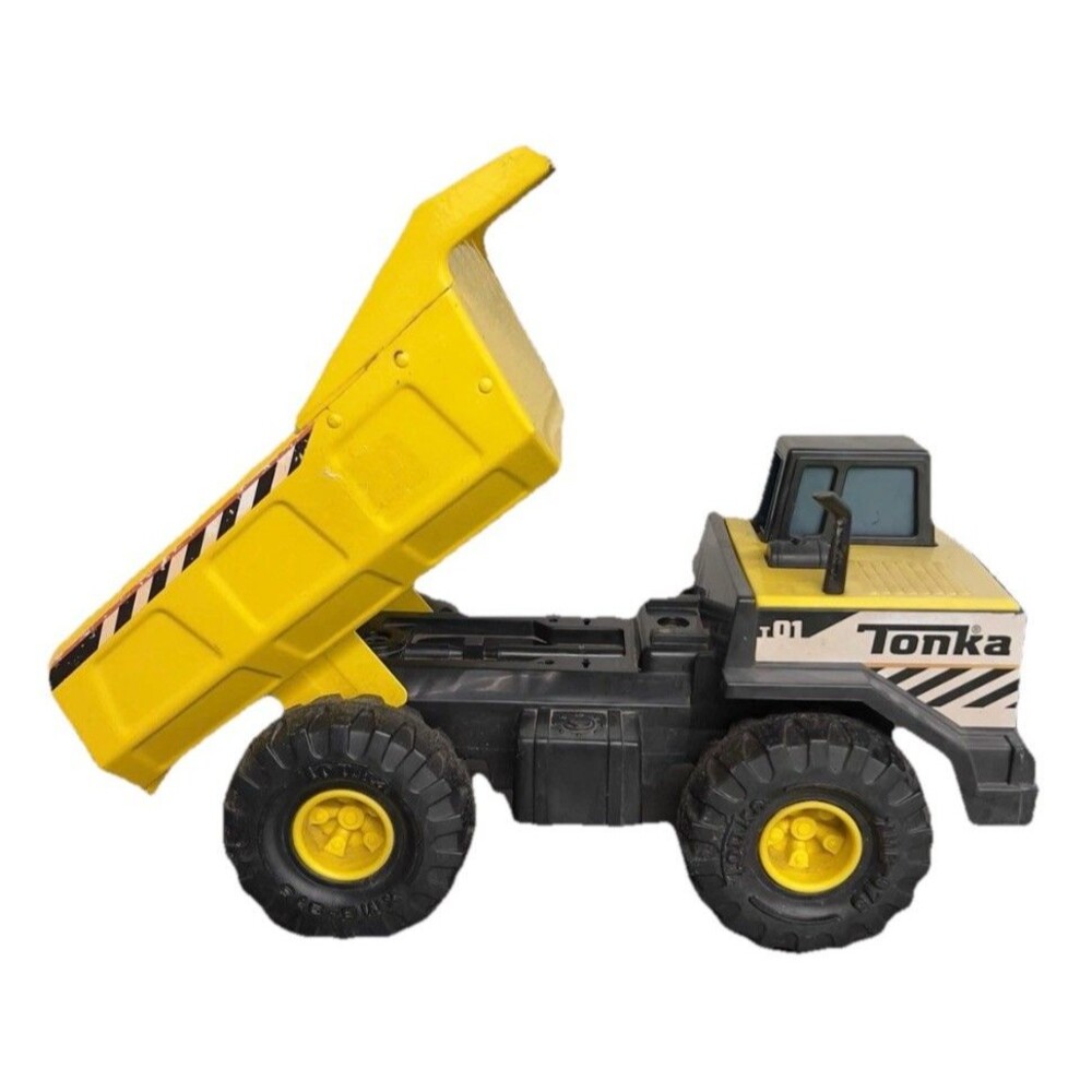 Large Hasbro Tonka T01 Yellow Mighty Dump Truck 2012 #93918 Toy Vehicle large
